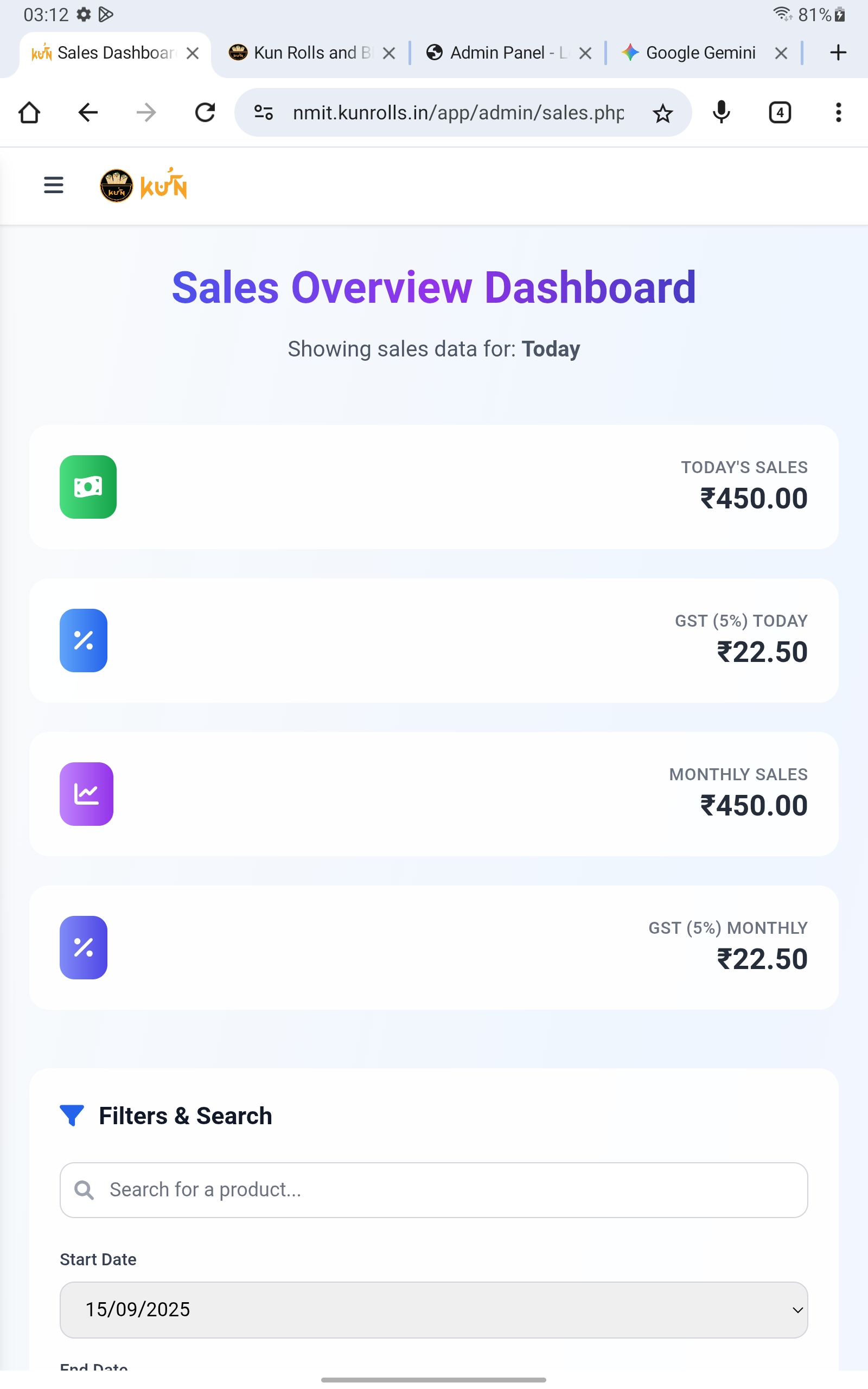 Kuns POS Billing System